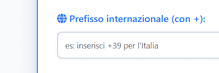 Inserisci il prefisso